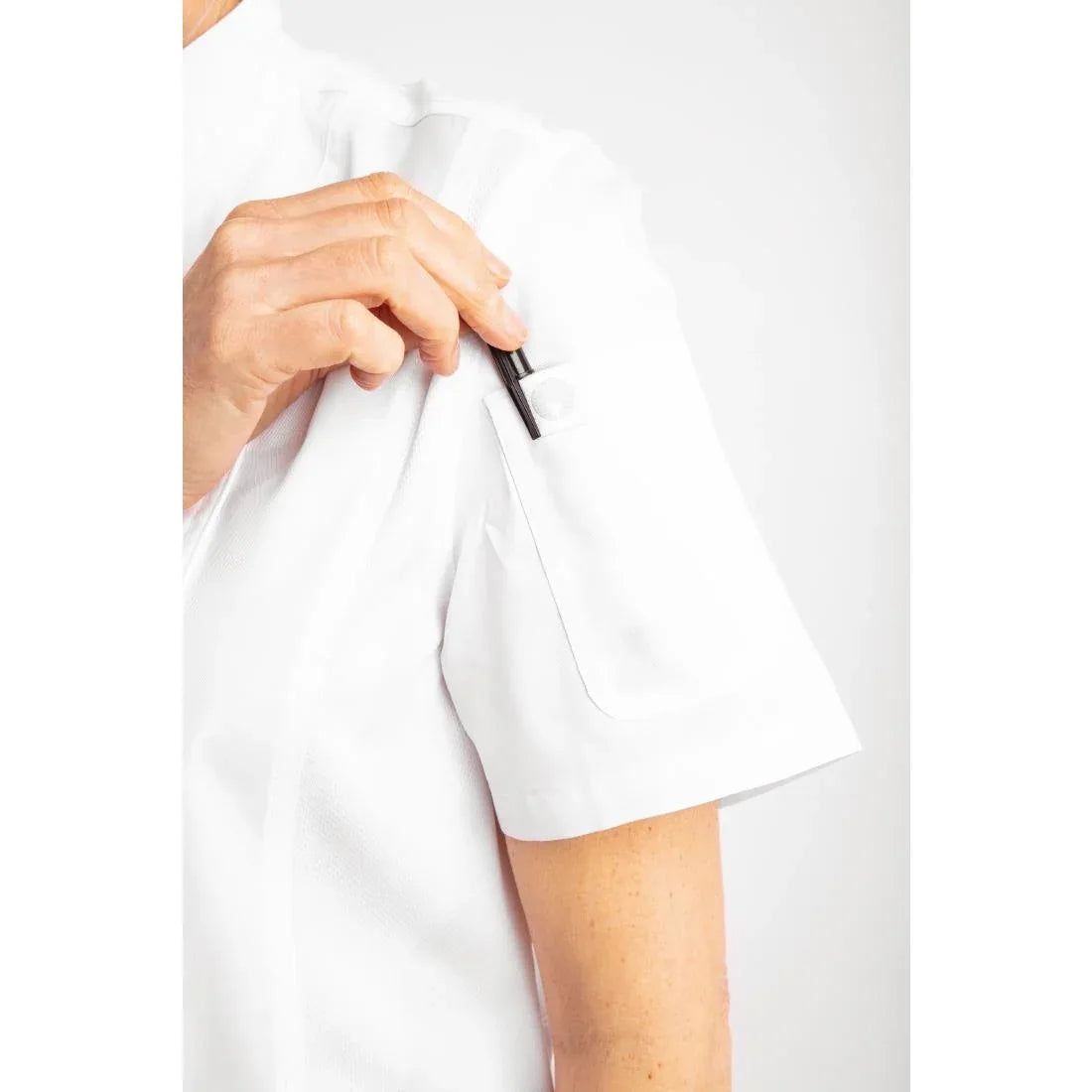 BB052-XXL Chef Works Womens Springfield Zip Chefs Jacket White 2XL - JD Catering Equipment Solutions Ltd
