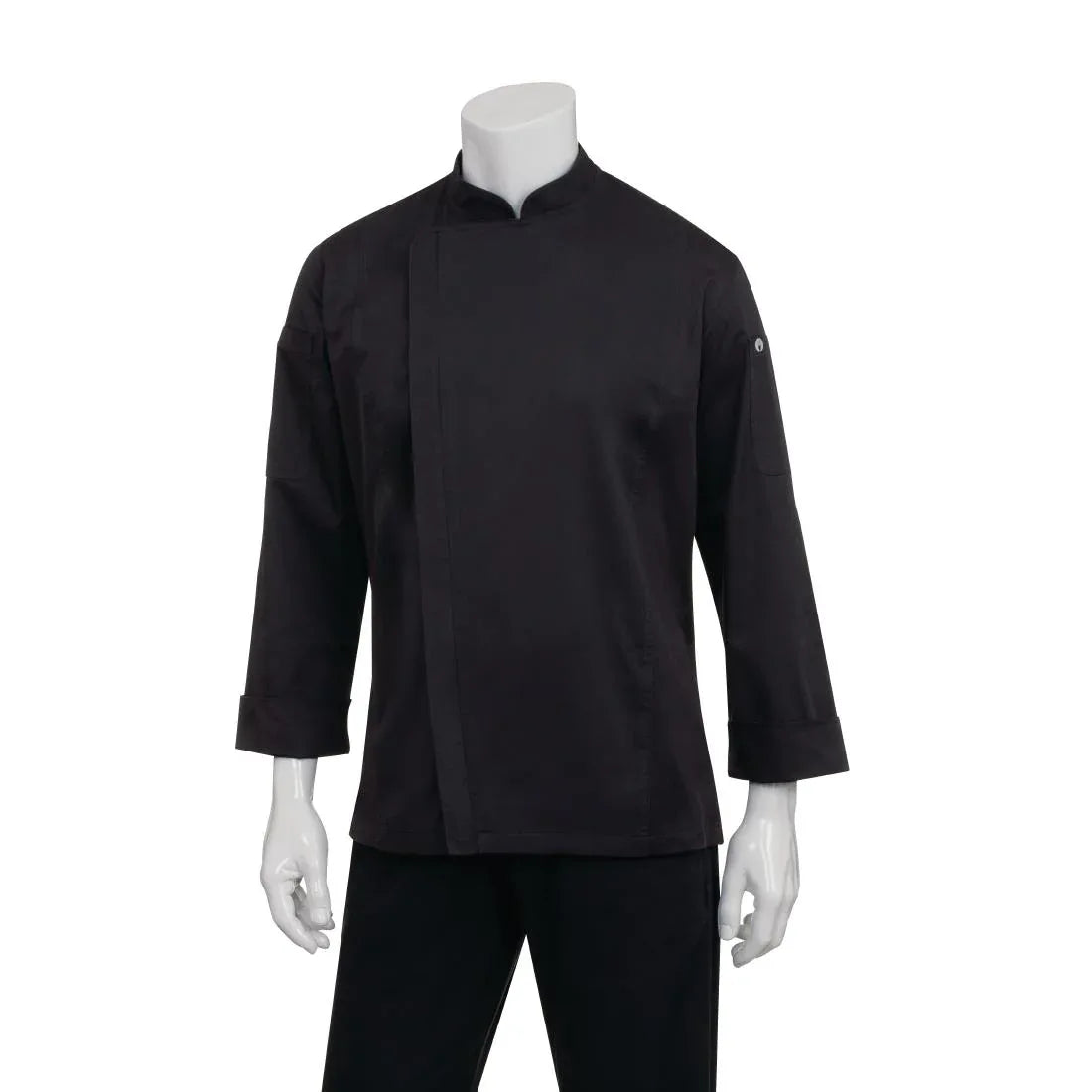 BB083-M Chef Works Unisex Hartford Lightweight Chef Jacket Black Size M - JD Catering Equipment Solutions Ltd