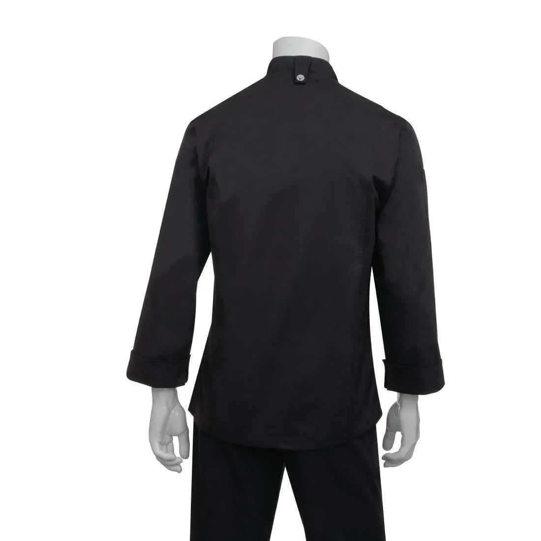 BB083-XS Chef Works Unisex Hartford Lightweight Chef Jacket Black Size XS - JD Catering Equipment Solutions Ltd
