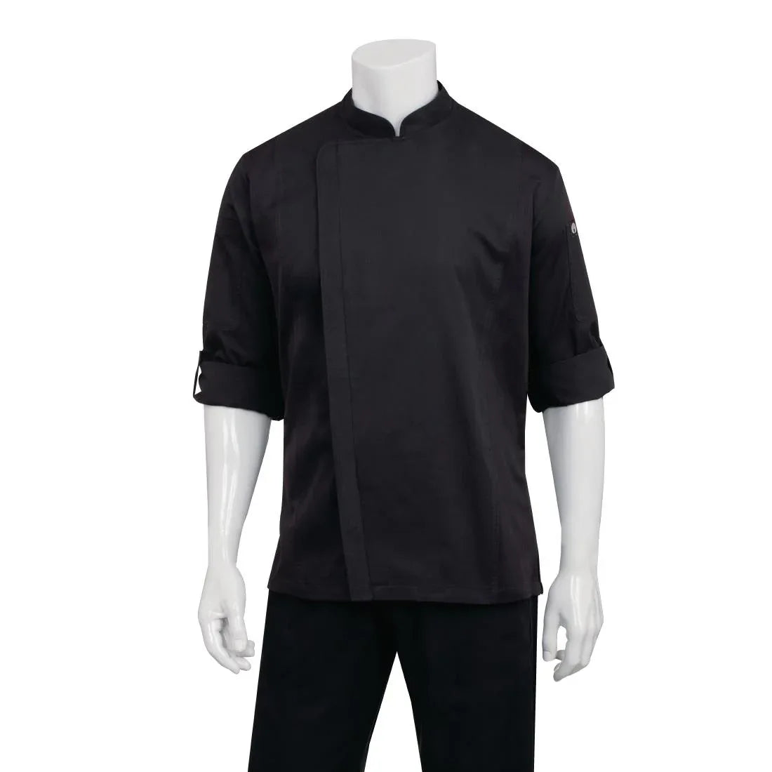 BB083-L Chef Works Unisex Hartford Lightweight Chef Jacket Black Size L - JD Catering Equipment Solutions Ltd