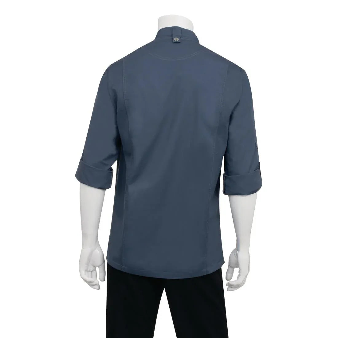 BB084-XXL Chef Works Hartford Lightweight Zipper Unisex Chef Jacket Blue XXL - JD Catering Equipment Solutions Ltd