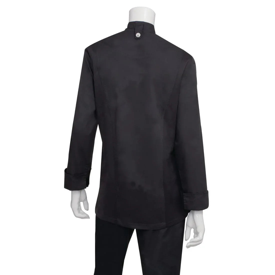 BB090-M Chef Works Hartford Lightweight Zip Womens Chef Jacket Black M - JD Catering Equipment Solutions Ltd