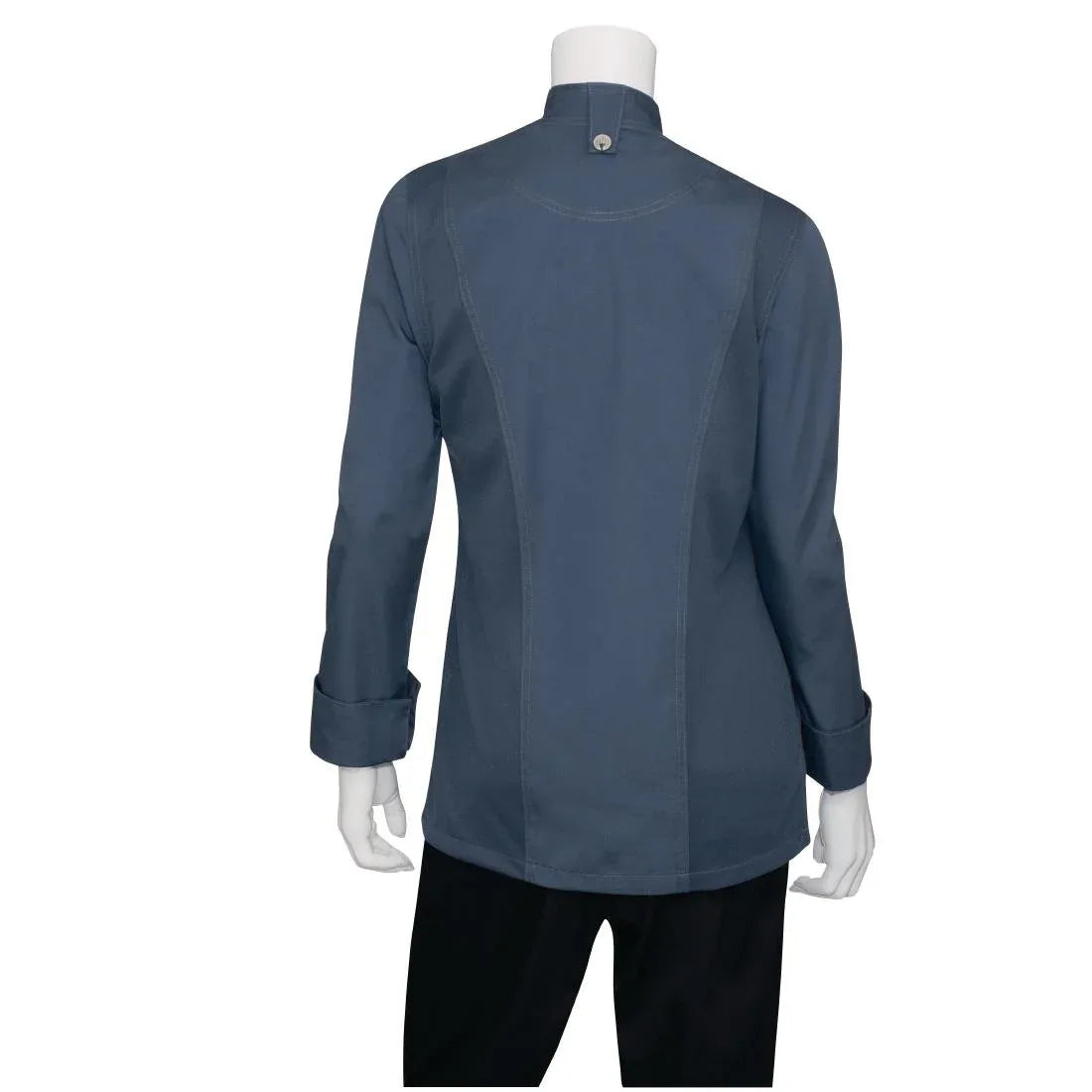 BB091-XXL Chef Works Hartford Lightweight Zip Womens Chef Jacket Blue XXL - JD Catering Equipment Solutions Ltd