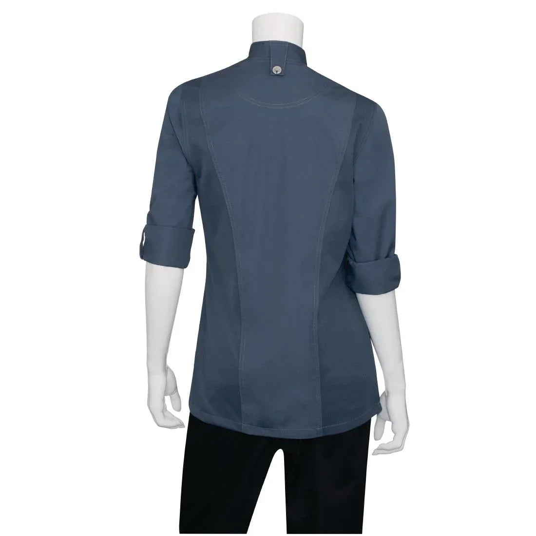 BB091-XS Chef Works Hartford Lightweight Zip Womens Chef Jacket Blue XS - JD Catering Equipment Solutions Ltd
