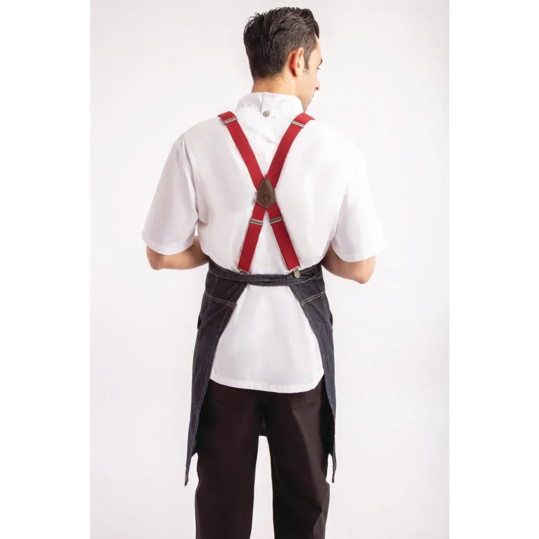 BB206 Chef Works Urban Berkeley Denim Brace Bib Apron Dark Indigo - JD Catering Equipment Solutions Ltd