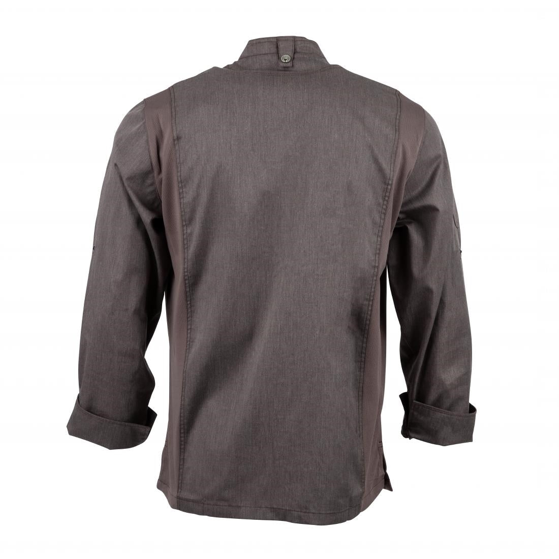 BB263-M Chef Works Hartford Lightweight L/S Zipper Coat Graphite Size M