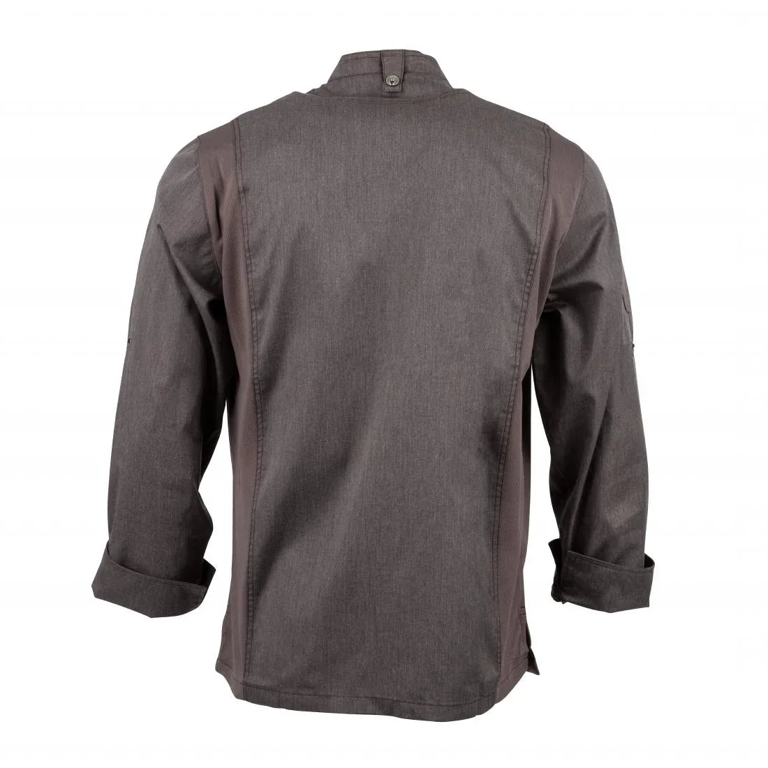 BB263-M Chef Works Hartford Lightweight L/S Zipper Coat Graphite Size M - JD Catering Equipment Solutions Ltd
