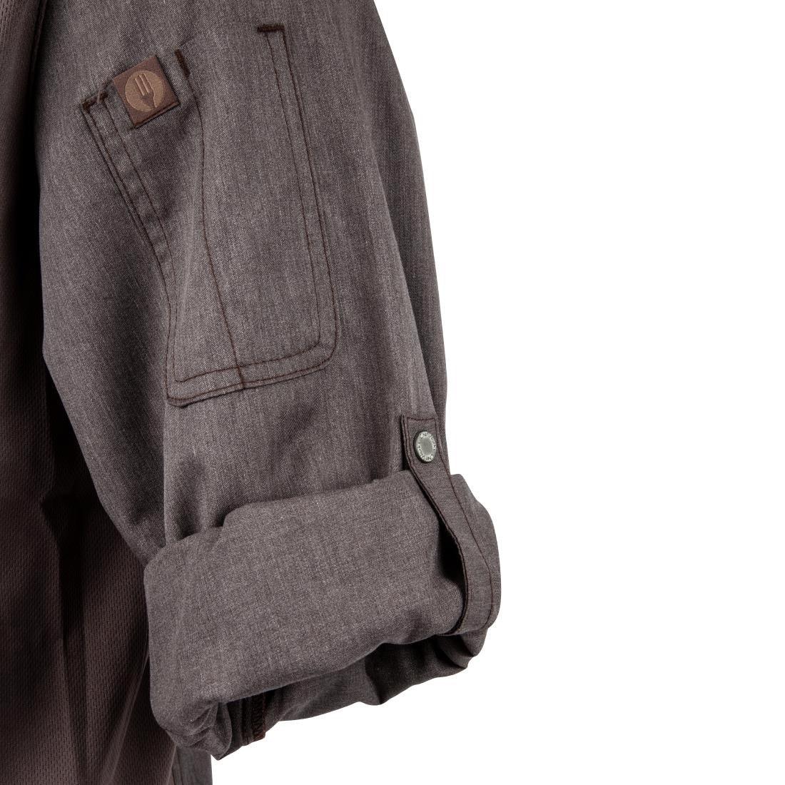 BB263-M Chef Works Hartford Lightweight L/S Zipper Coat Graphite Size M - JD Catering Equipment Solutions Ltd