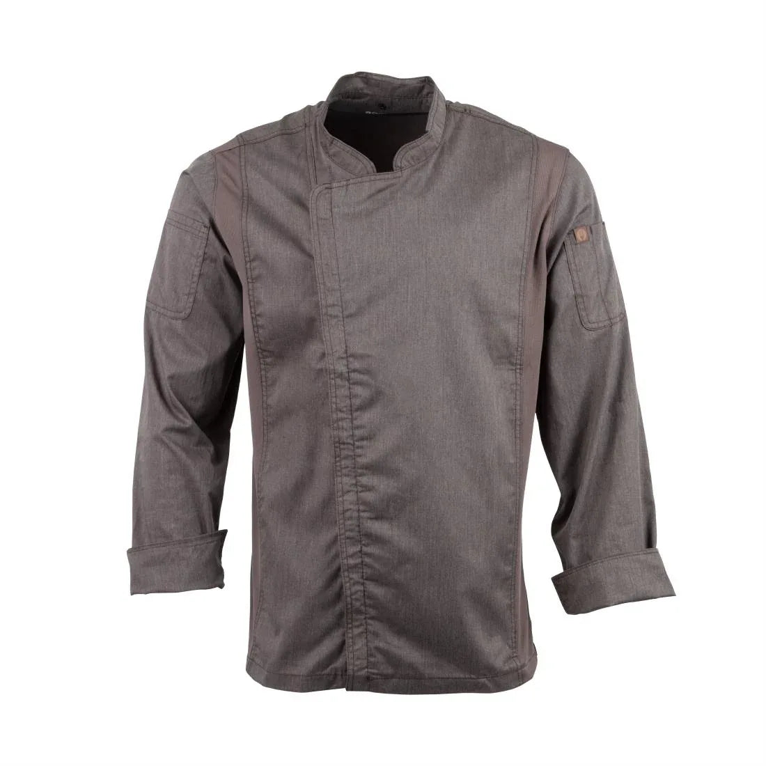 BB263-M Chef Works Hartford Lightweight L/S Zipper Coat Graphite Size M - JD Catering Equipment Solutions Ltd