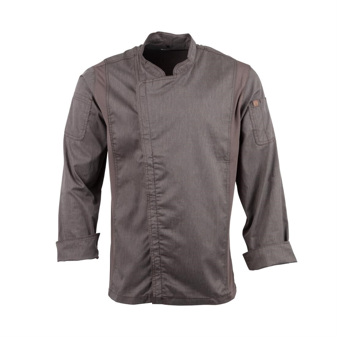 BB263-M Chef Works Hartford Lightweight L/S Zipper Coat Graphite Size M