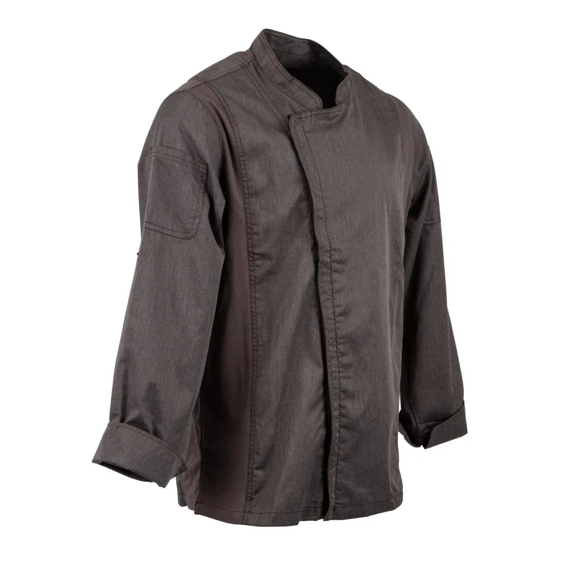 BB263-M Chef Works Hartford Lightweight L/S Zipper Coat Graphite Size M - JD Catering Equipment Solutions Ltd