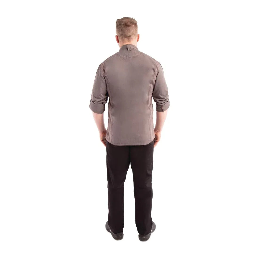 BB263-M Chef Works Hartford Lightweight L/S Zipper Coat Graphite Size M - JD Catering Equipment Solutions Ltd