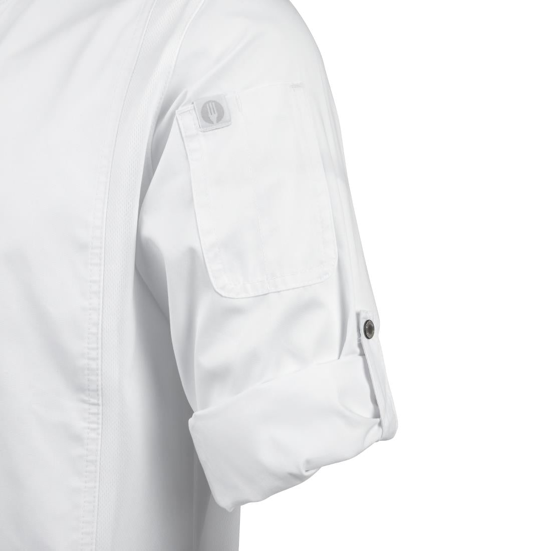 BB264-XXL Chef Works Unisex Hartford Lightweight Chef Jacket White Size XXL