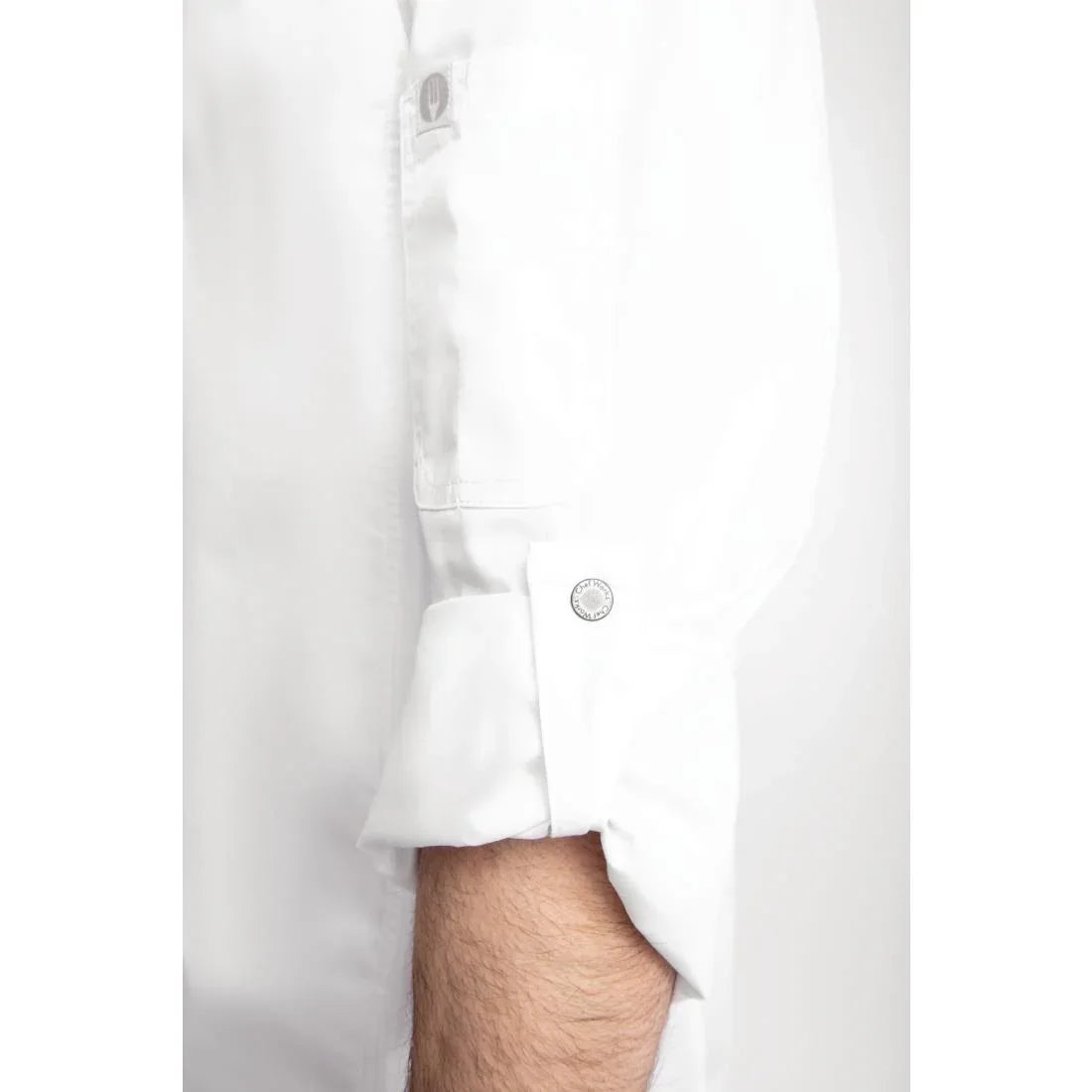 BB264-XXL Chef Works Unisex Hartford Lightweight Chef Jacket White Size XXL