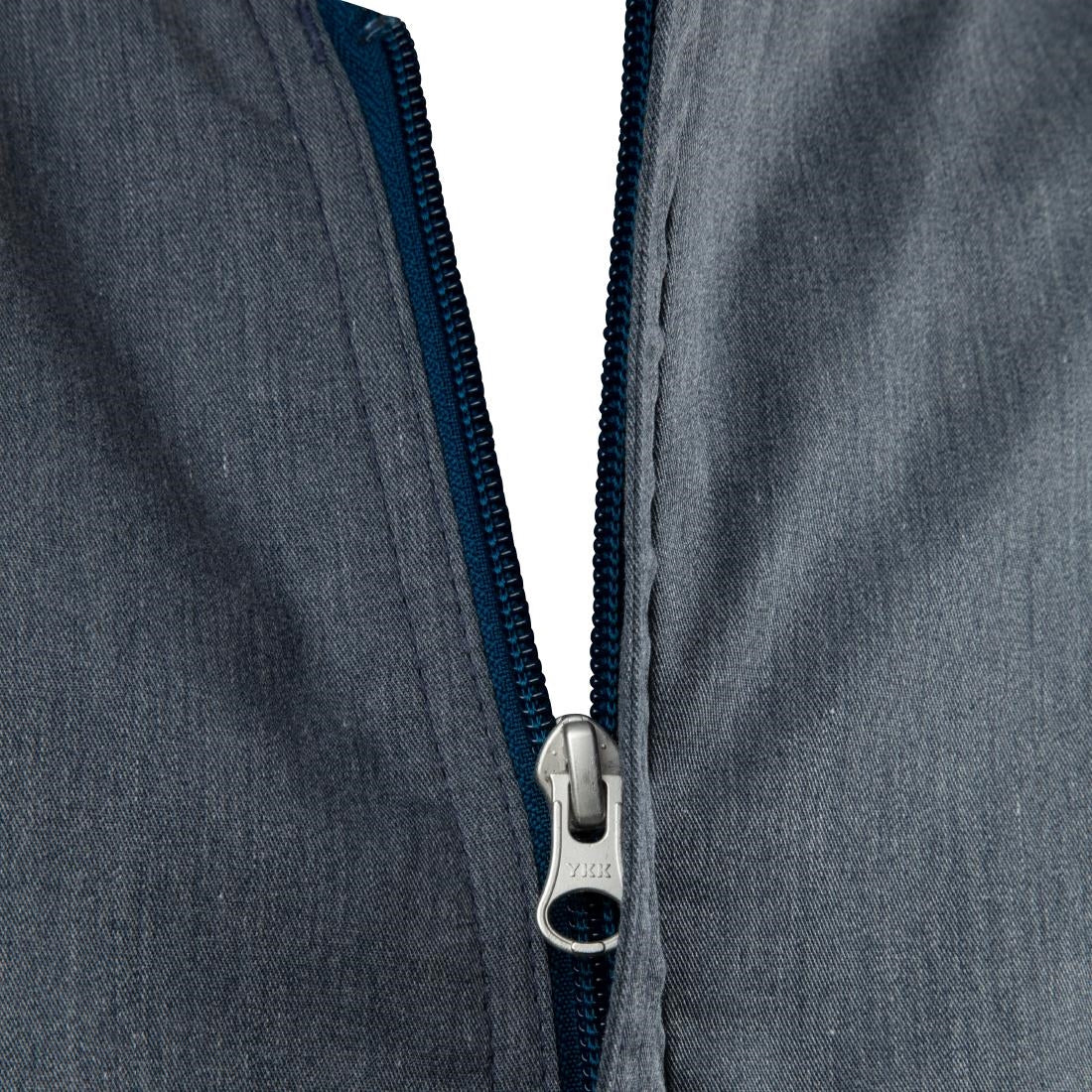 BB267-S Chef Works Unisex Springfield Lightweight Short Sleeve Zipper Coat Ink Blue Size S