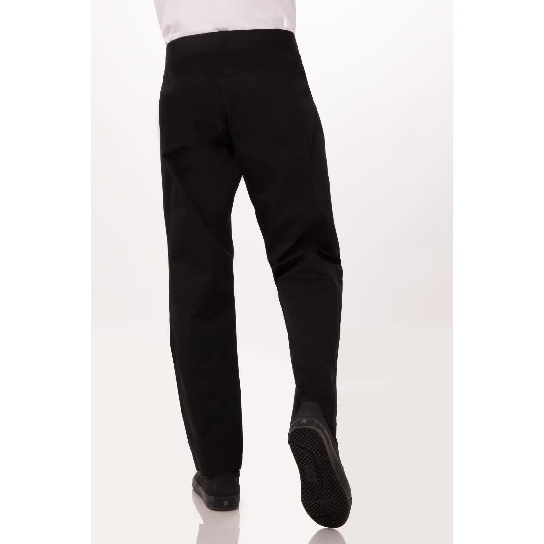 Chef Works Men's Lightweight Slim Trouser Black Size XL