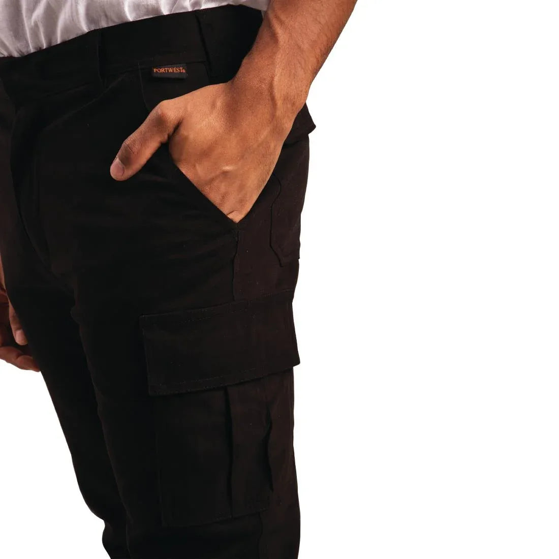 BB463 Stretch Slim Combat Trousers Black - JD Catering Equipment Solutions Ltd