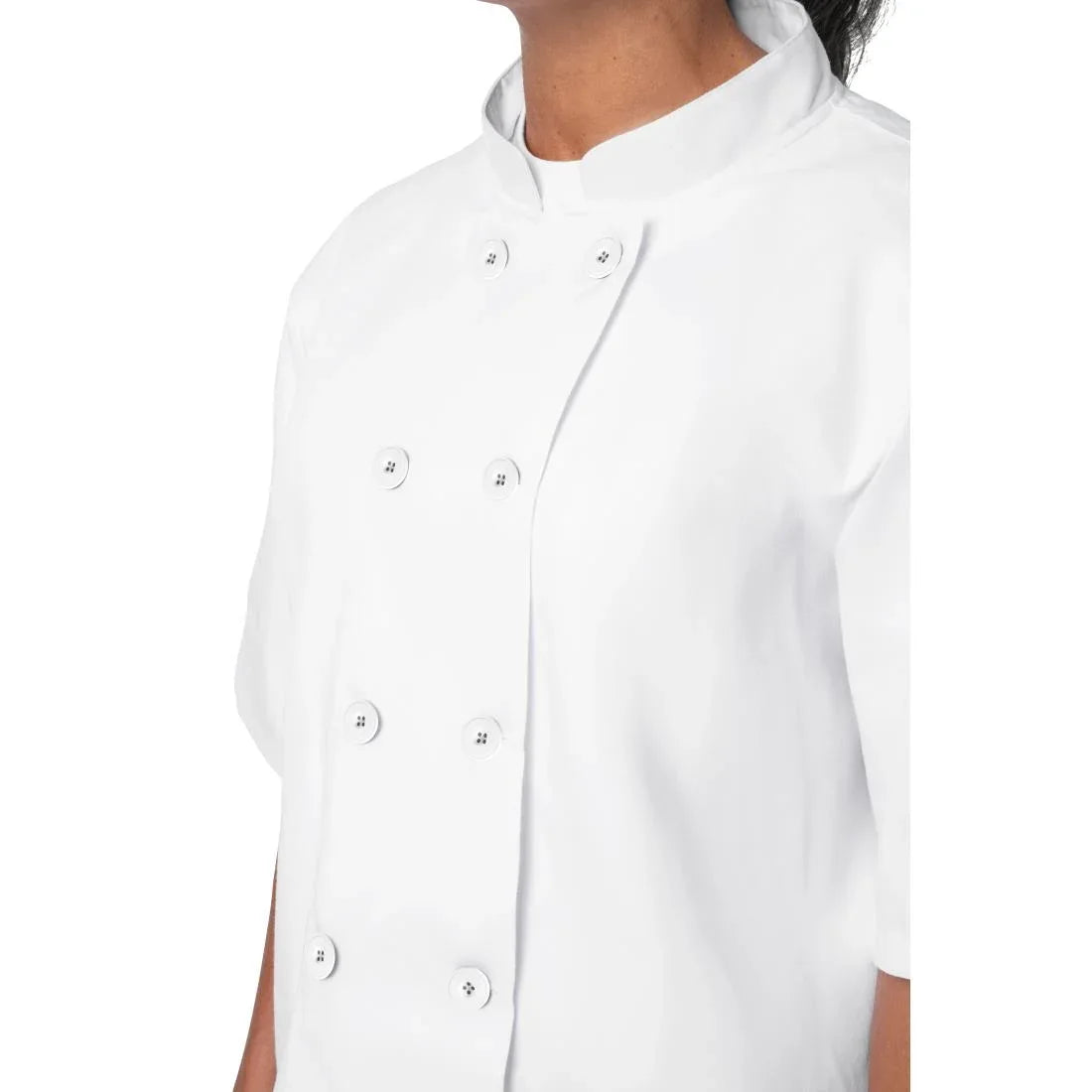 BB547- Nisbets Essentials Short Sleeve Chefs Jacket White (Pack of 2) - JD Catering Equipment Solutions Ltd