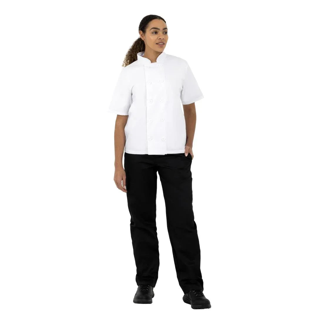 BB547- Nisbets Essentials Short Sleeve Chefs Jacket White (Pack of 2) - JD Catering Equipment Solutions Ltd