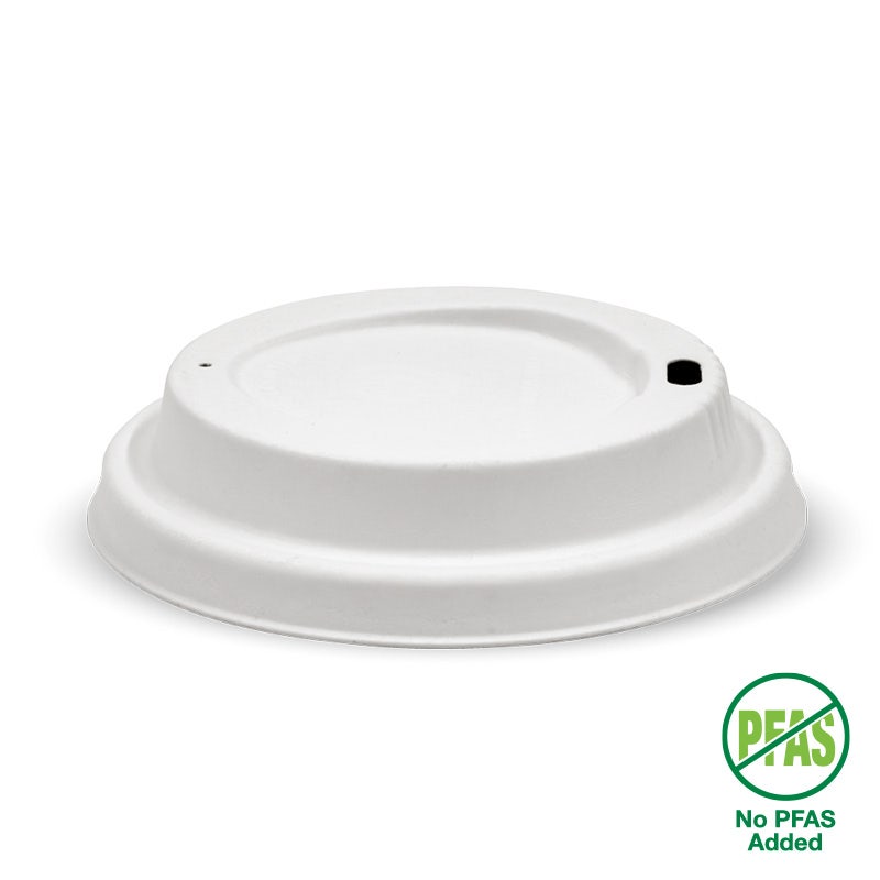 Large BioCane BioCup Lid Lid - White - 12 & 16oz (90mm) - 1000/ctn - - BioPak commercial catering consumable