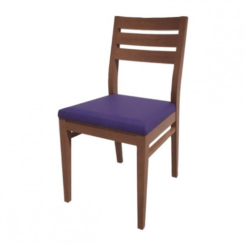 HS367 Bolero Bespoke Marty A Side Chair in Blue/Walnut