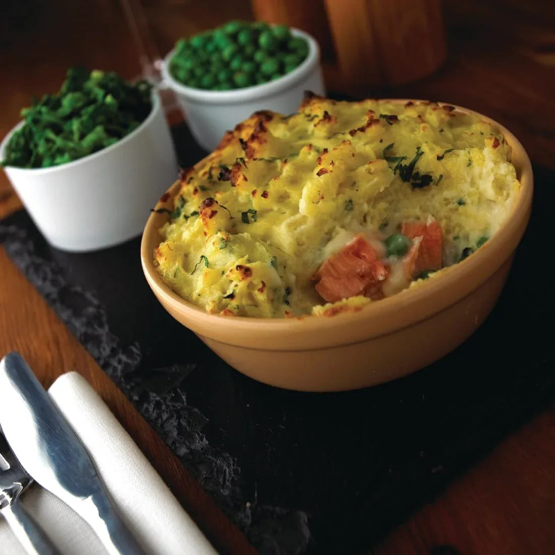 C027 Olympia Stoneware Round Pie Bowls 156mm (Pack of 6) - JD Catering Equipment Solutions Ltd