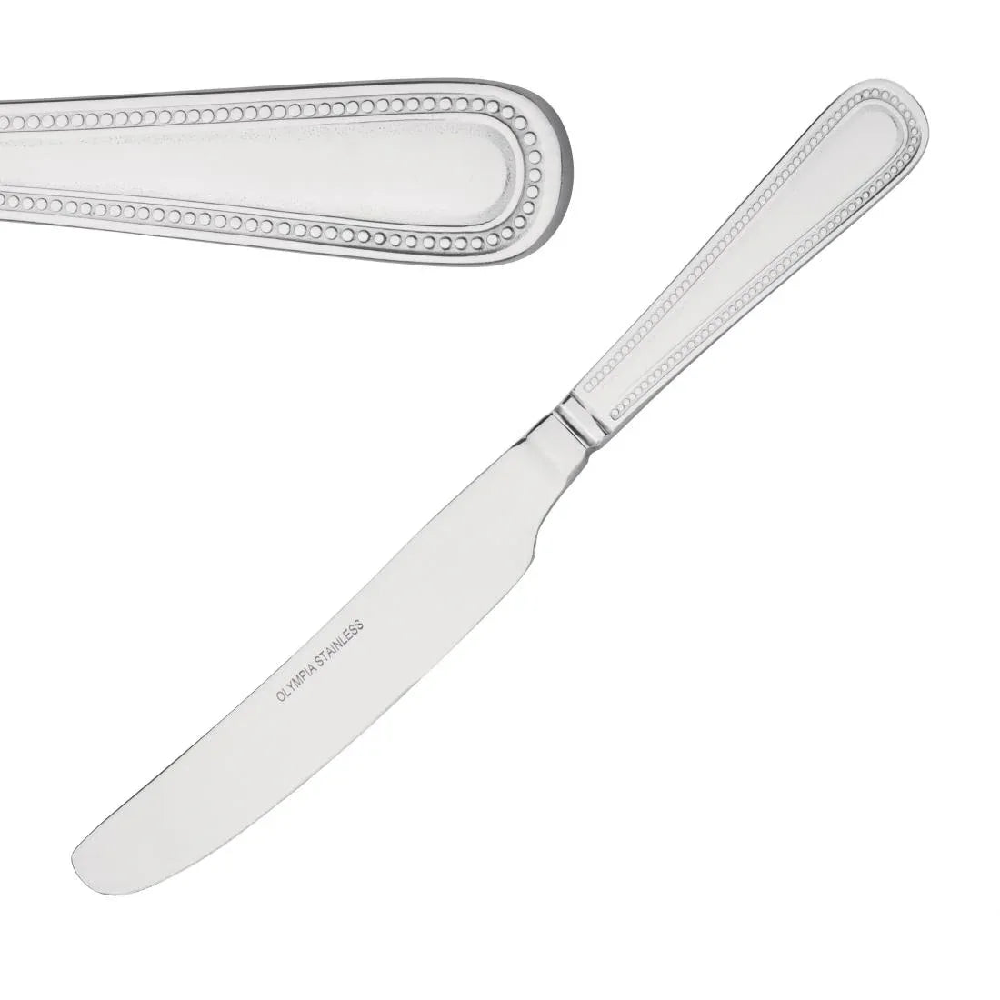 C125 Olympia Bead Solid Handle Table Knife (Pack of 12) - JD Catering Equipment Solutions Ltd