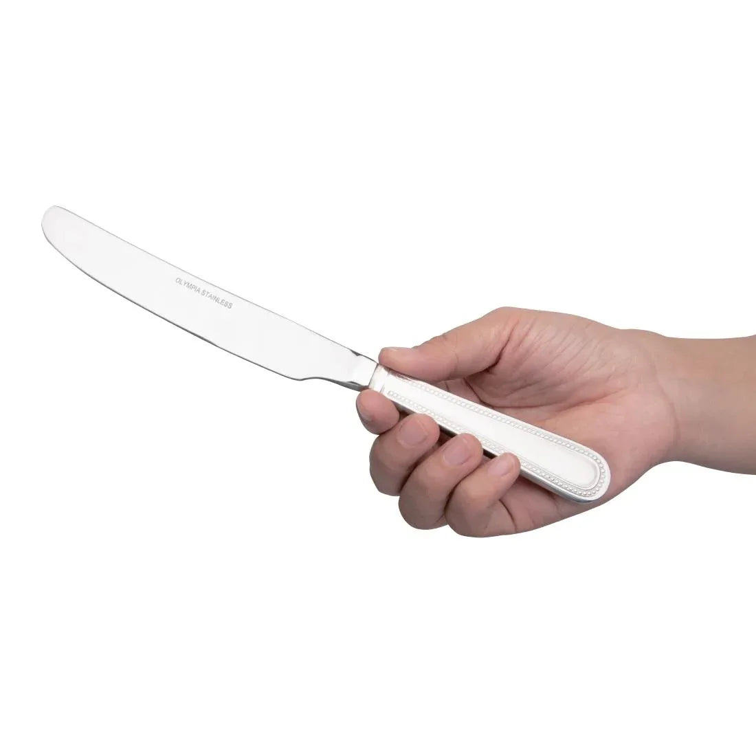 C125 Olympia Bead Solid Handle Table Knife (Pack of 12) - JD Catering Equipment Solutions Ltd