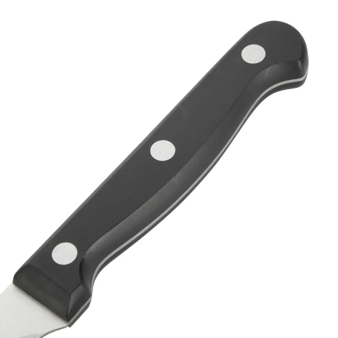 C134 Olympia Serrated Steak Knives Black Handle (Pack of 12) - JD Catering Equipment Solutions Ltd