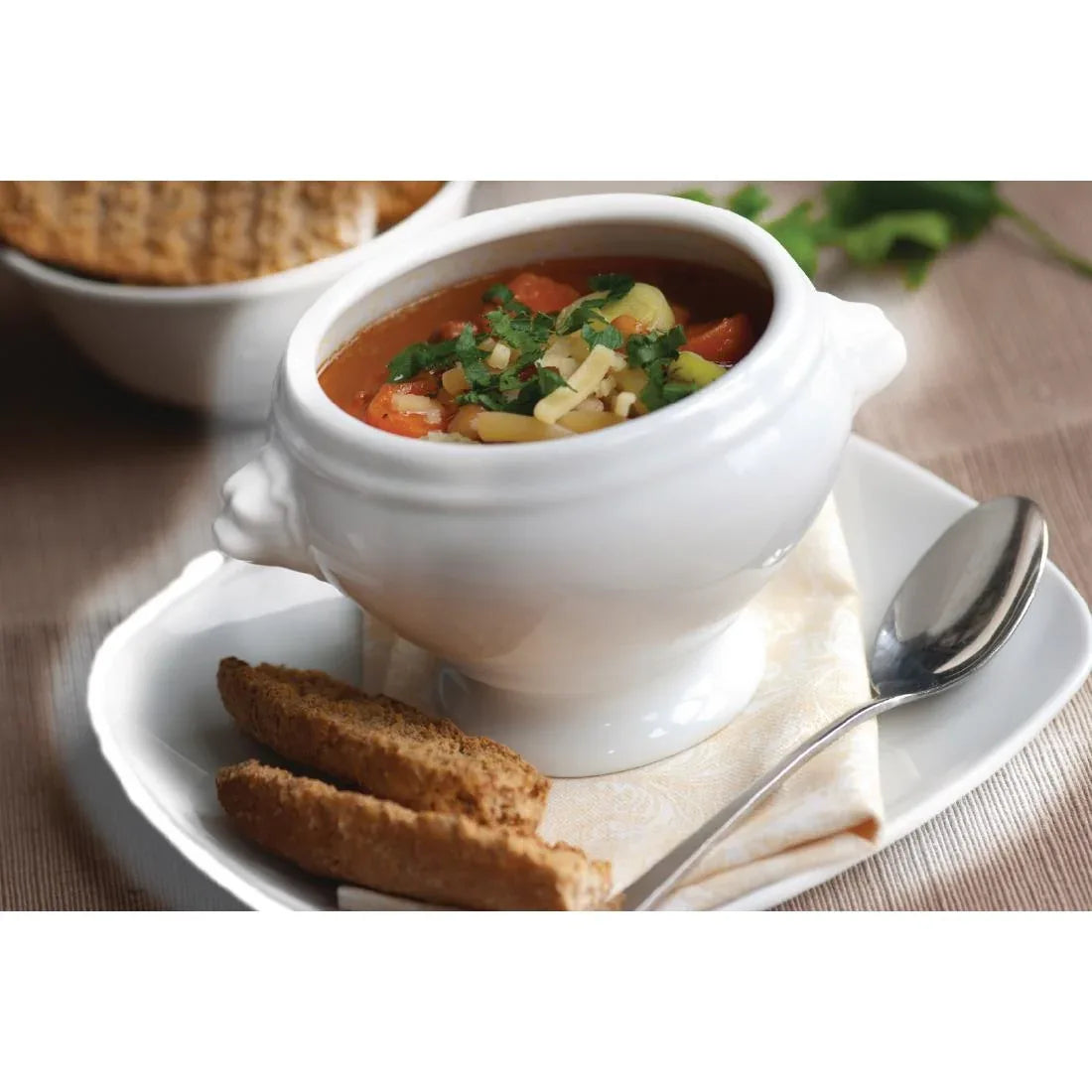 W442 Olympia Whiteware Lion Head Soup Bowls 475ml 16.5oz (Pack of 6) - JD Catering Equipment Solutions Ltd