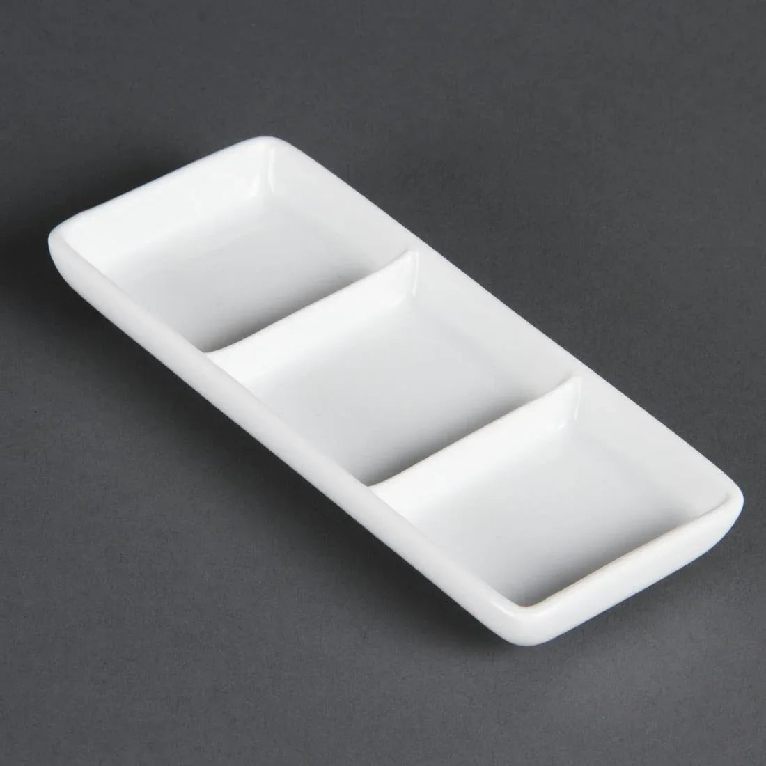 C336 Olympia Whiteware 3 Section Dishes (Pack of 12) - JD Catering Equipment Solutions Ltd