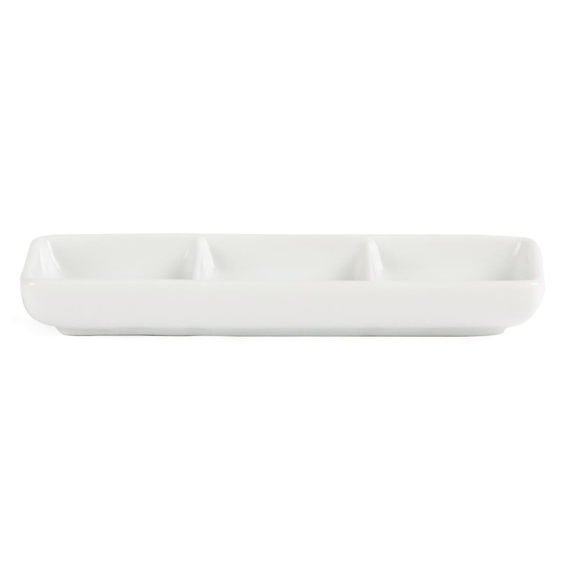 C336 Olympia Whiteware 3 Section Dishes (Pack of 12)
