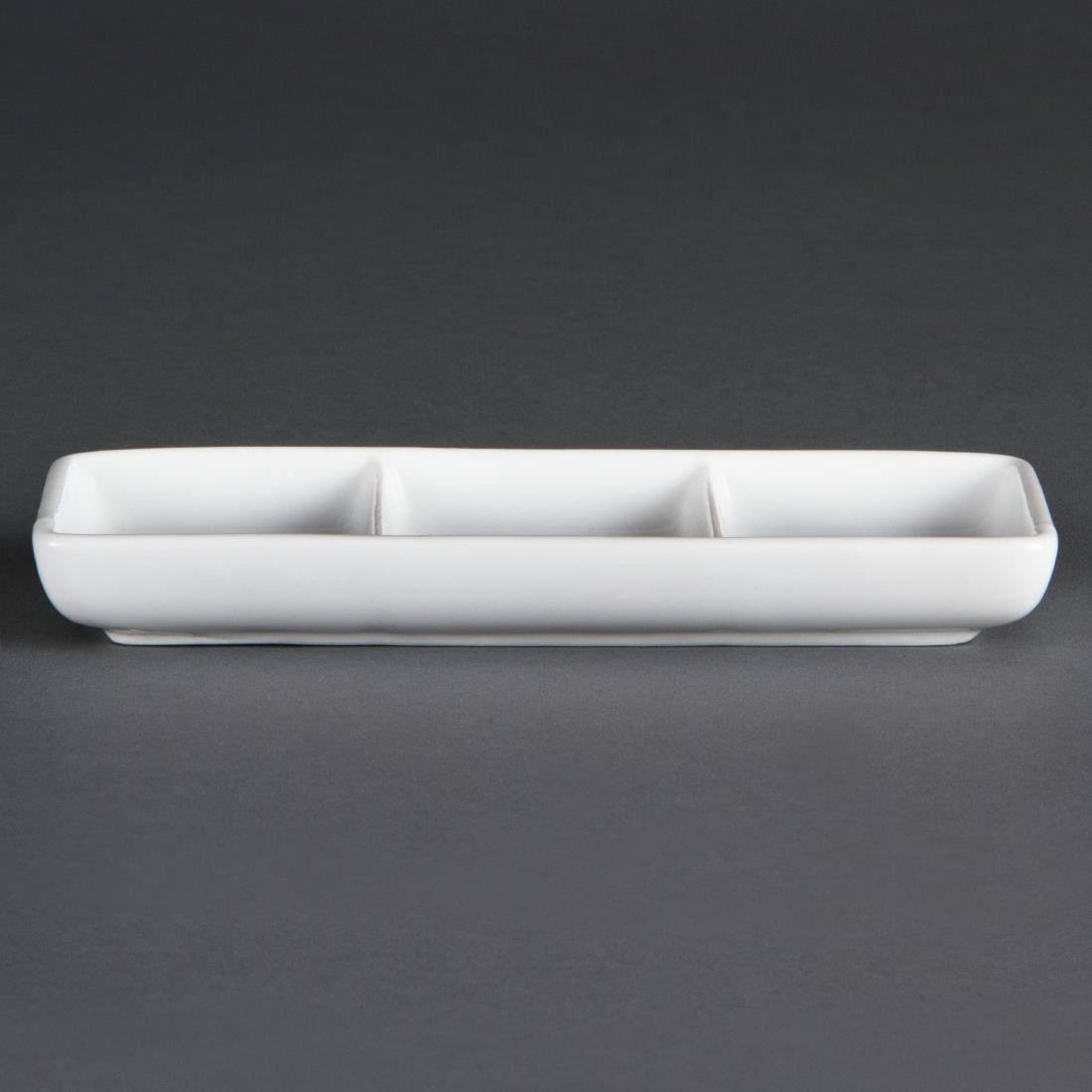 C336 Olympia Whiteware 3 Section Dishes (Pack of 12)