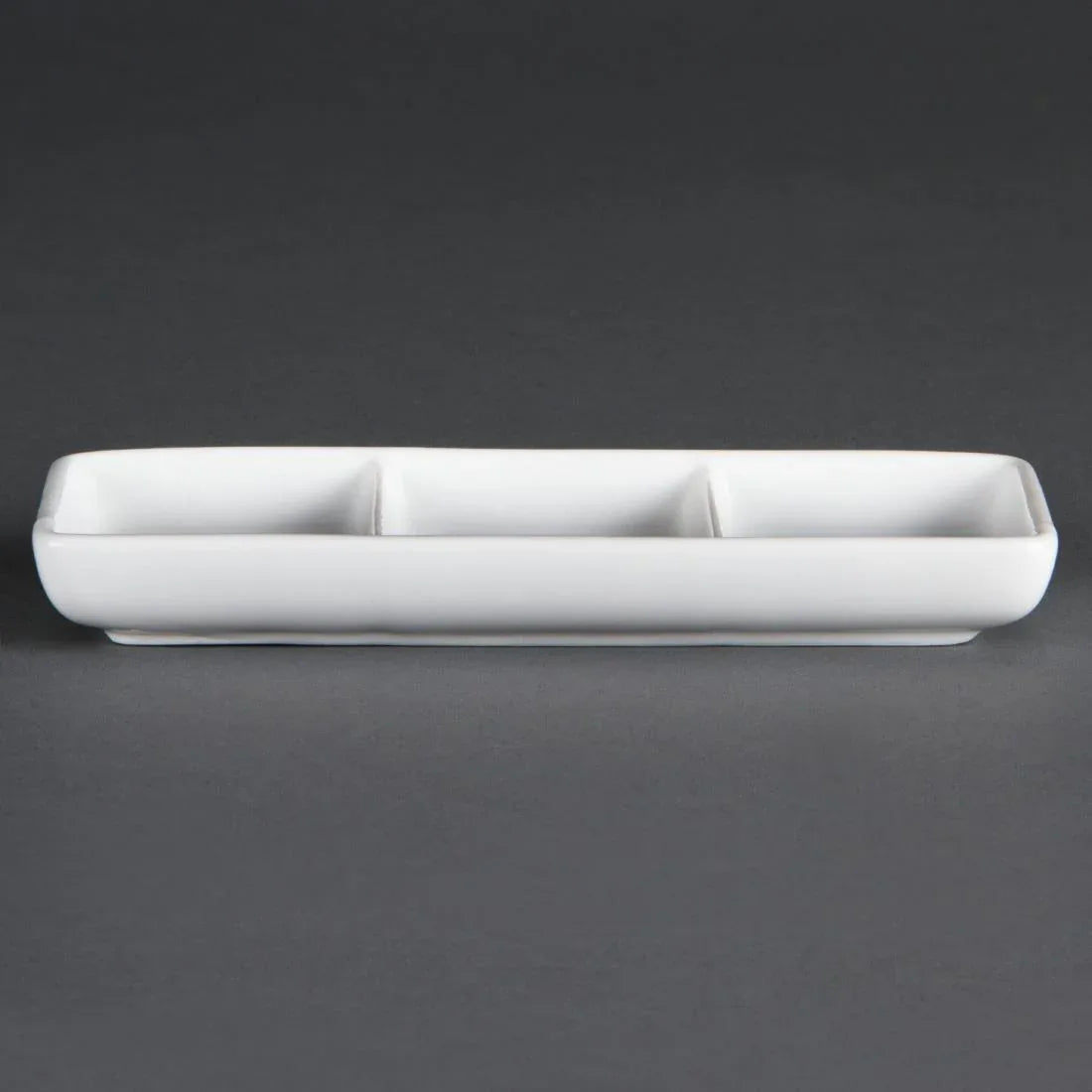 C336 Olympia Whiteware 3 Section Dishes (Pack of 12) - JD Catering Equipment Solutions Ltd