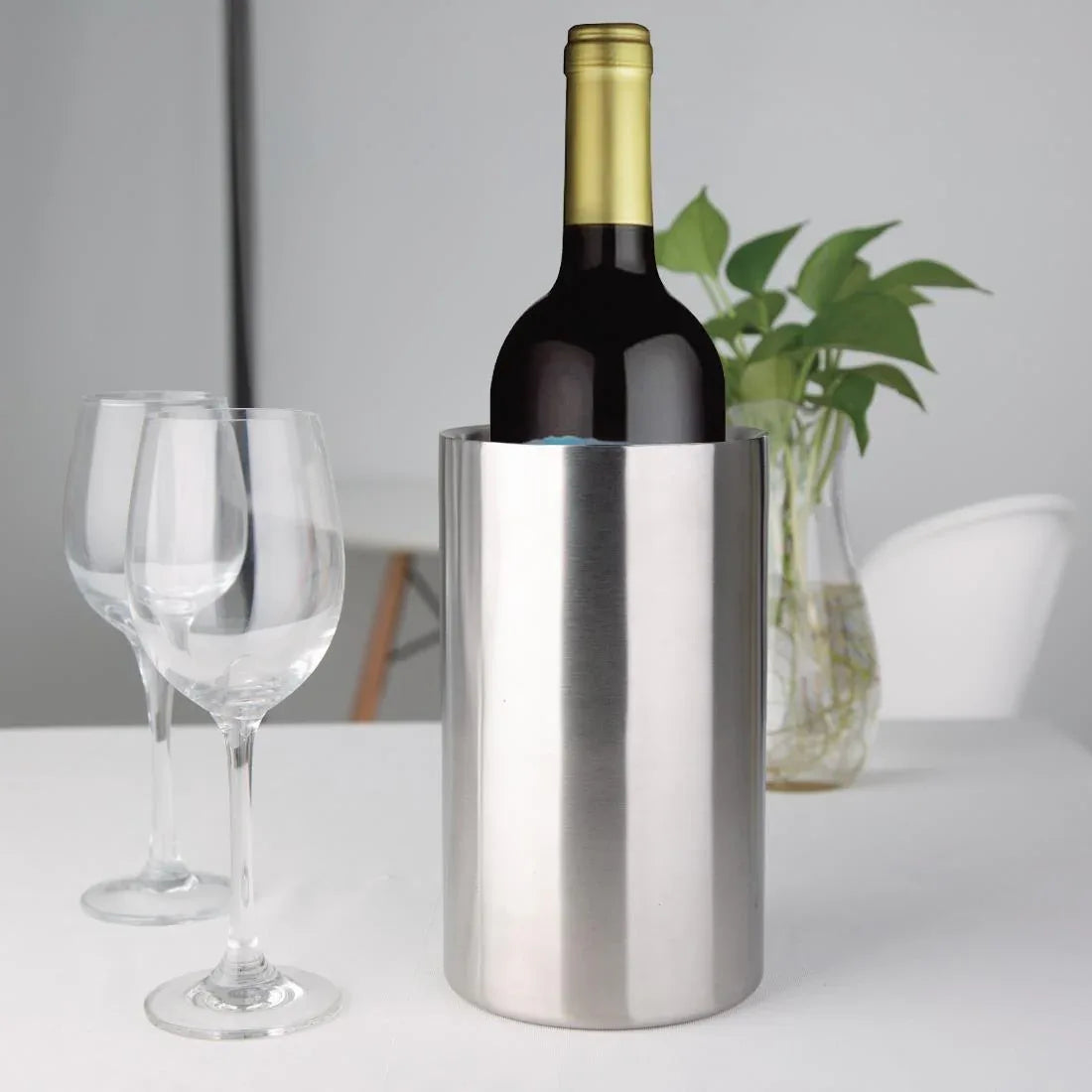 C386 Olympia Brushed Stainless Steel Wine And Champagne Cooler - JD Catering Equipment Solutions Ltd