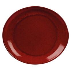 Pack Size 12 - Rustico Stoneware Rustico Lava Bistro Oval Plate 29.5x26cm/11.5"x10.25" - C44305