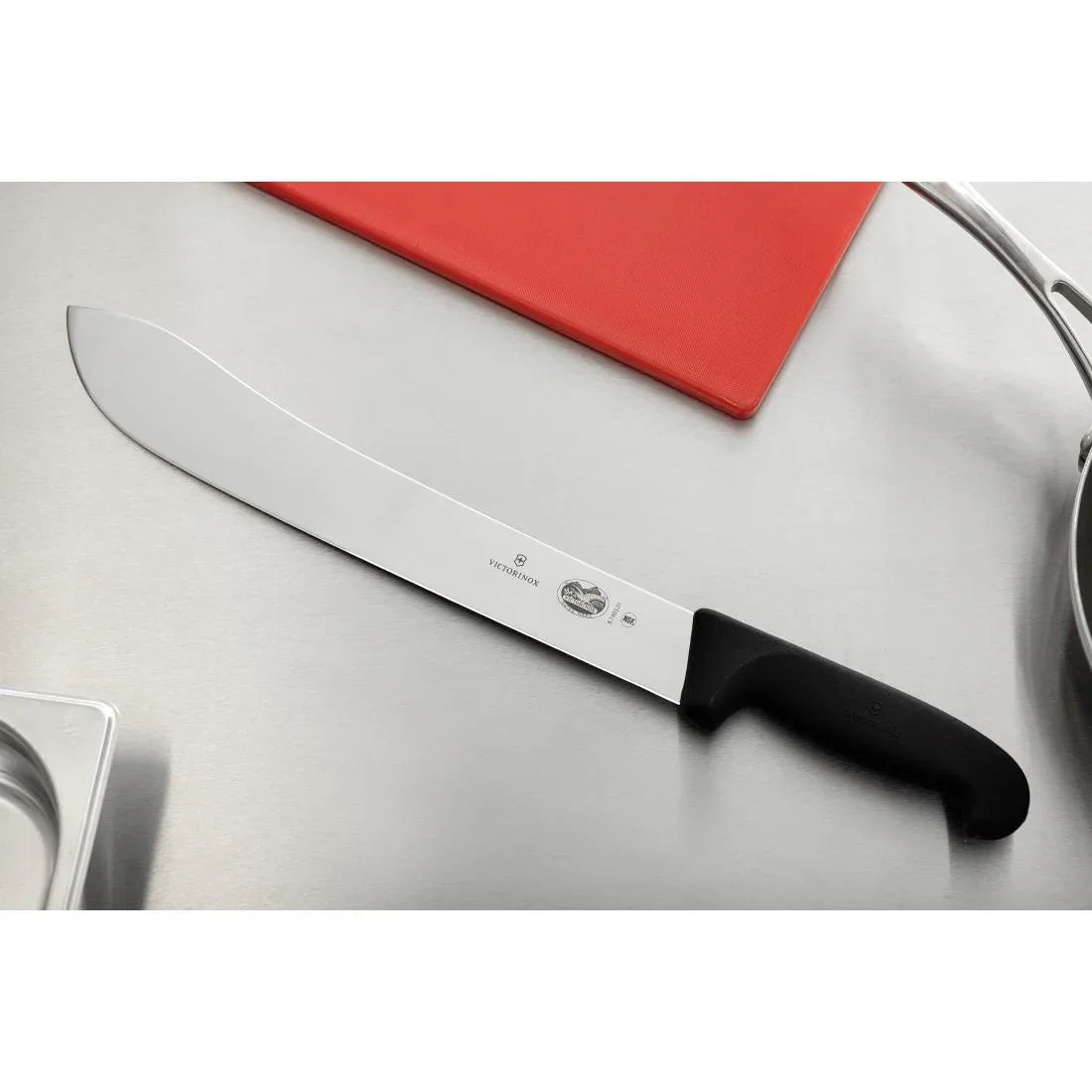 C676 Victorinox Fibrox Butchers Steak Knife 30.5cm - JD Catering Equipment Solutions Ltd