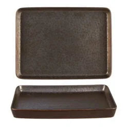 Pack Size 6 - Rustico Stoneware Aztec Rectangular Tray 30cm - C73331