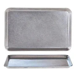 Pack Size 1 - DPS Tableware Antique Steel Rectangular Tray 30cm x 21cm - CB0092