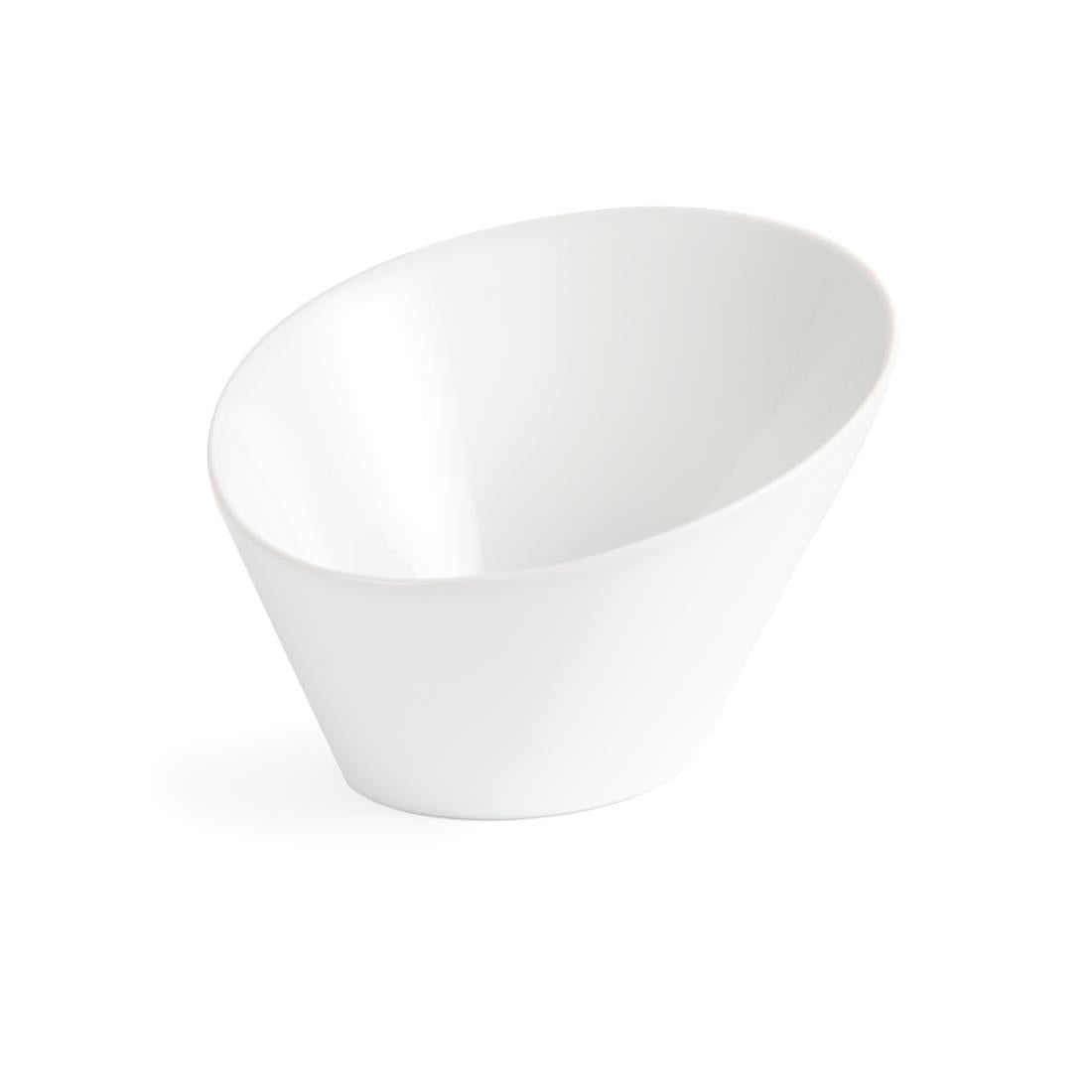 CB079 Olympia Whiteware Oval Sloping Bowls 154 x 133mm 335ml (Pack of 4)