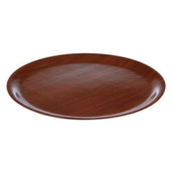Pack Size 1 - DPS Tableware Round Mahogany Wood Tray 33cm - CB1011