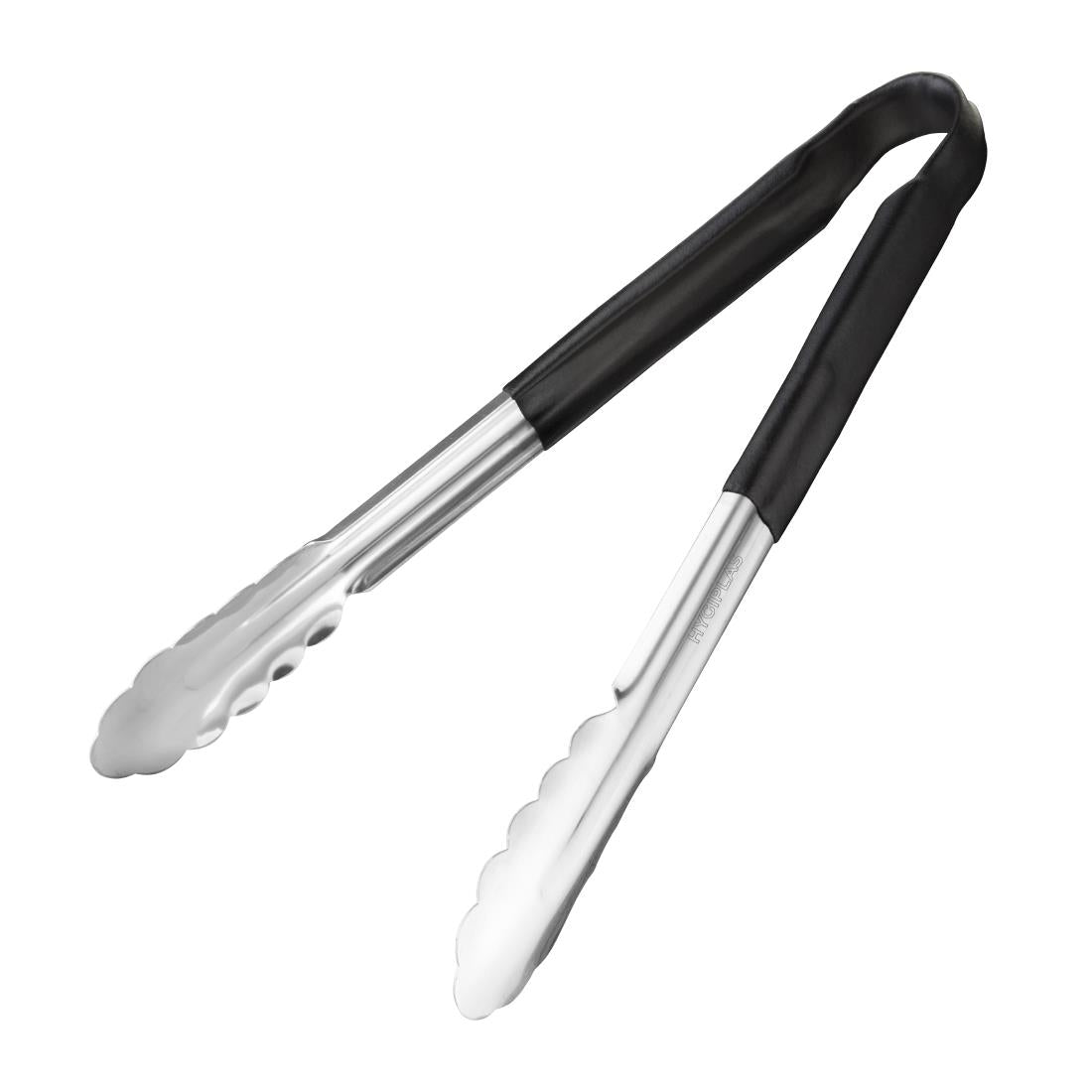 CB153 Hygiplas Colour Coded Black Serving Tongs 300mm
