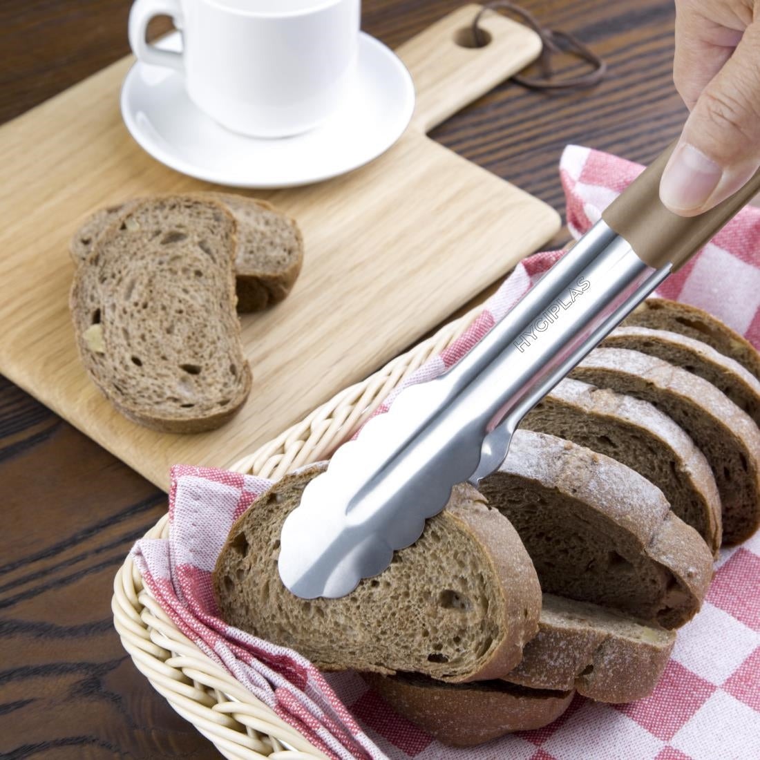 CB158 Vogue Colour Coded Brown Serving Tongs 11"