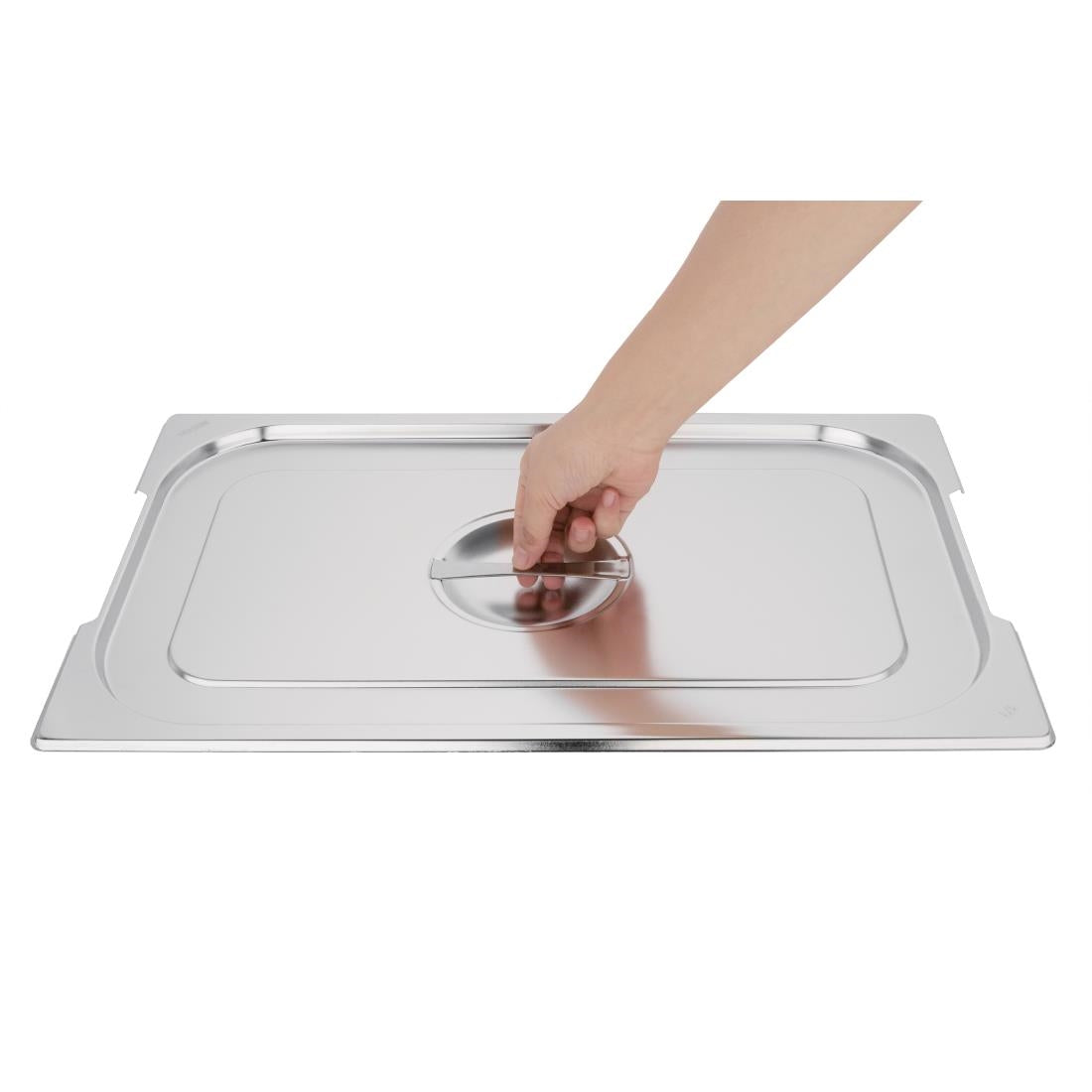 CB181 Vogue Stainless Steel 1/1 Gastronorm Handled Pan Lid