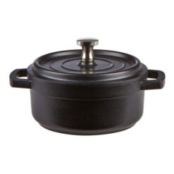 Pack Size 1 - DPS Tableware Mini Round Black Cast Aluminium Cocotte 10x5cm - CB3004