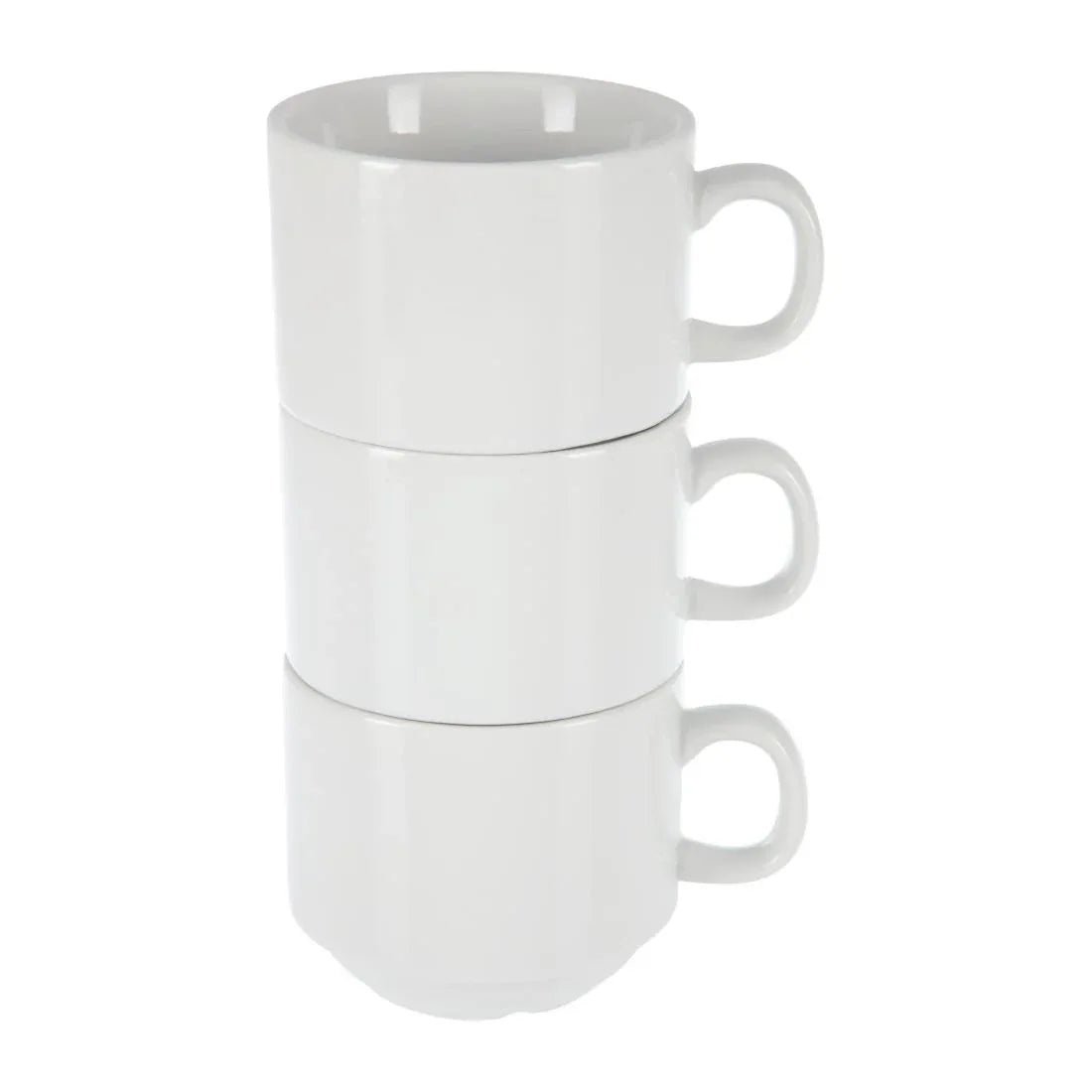 CB467 Olympia Whiteware Stacking Tea Cups 7oz 200ml (Pack of 12) - JD Catering Equipment Solutions Ltd