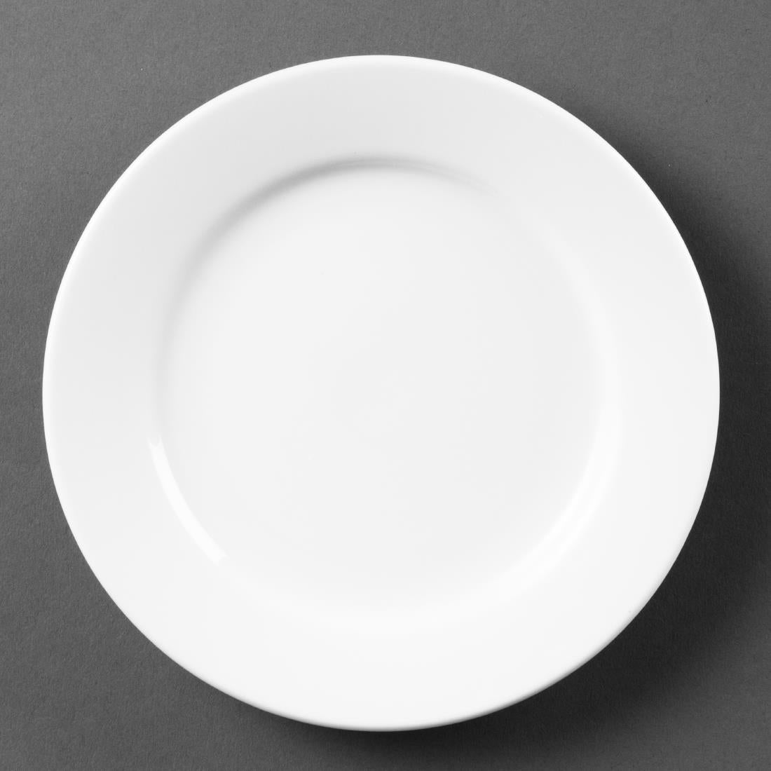 CB478 Olympia Whiteware Wide Rimmed Plates 165mm (Pack of 12)