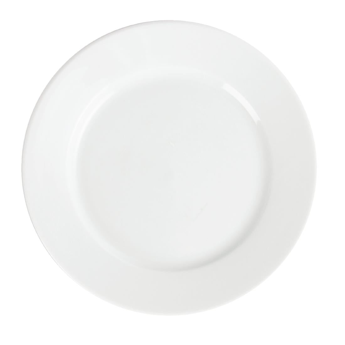 CB479 Olympia Whiteware Wide Rimmed Plates 202mm (Pack of 12)