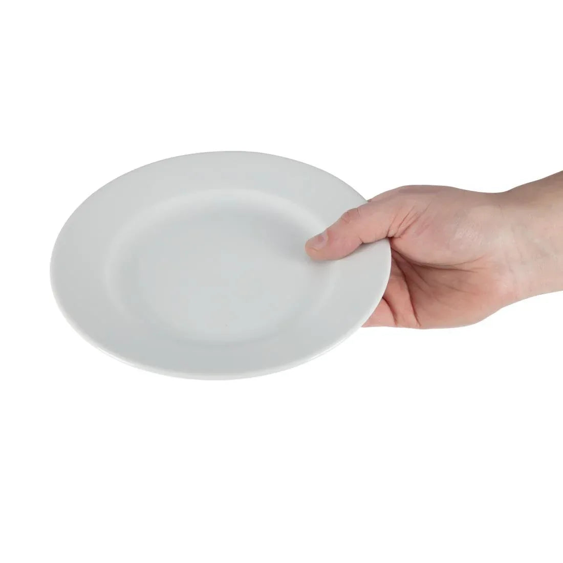 CB479 Olympia Whiteware Wide Rimmed Plates 202mm (Pack of 12)