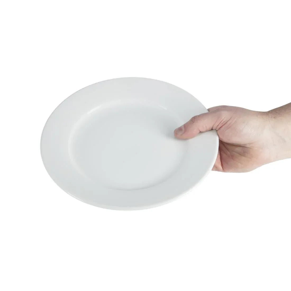 CB480 Olympia Whiteware Wide Rimmed Plates 230mm (Pack of 12) - JD Catering Equipment Solutions Ltd